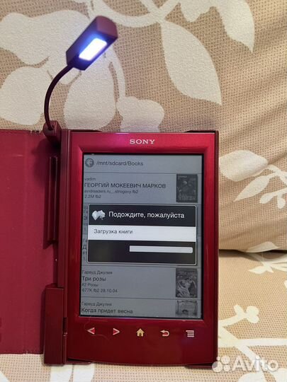 Эл. книга Sony PRS-T2 RED чехол с подсветкой