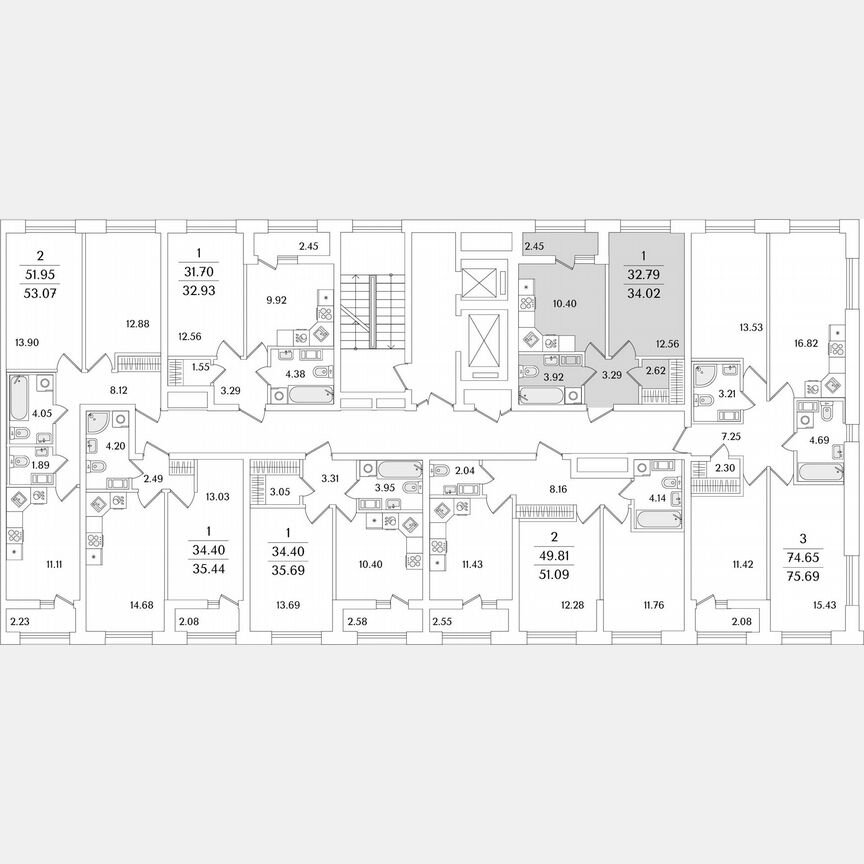 1-к. квартира, 34 м², 11/14 эт.