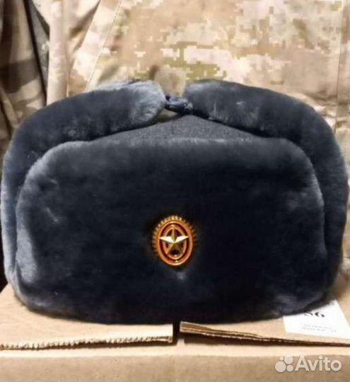 Шапку ушанка зимняя Офицерская овчина меховая