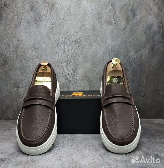 Мужские кожаные кеды