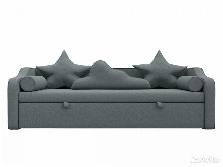 Диван детский прямой Рико, рогожка, амур серый