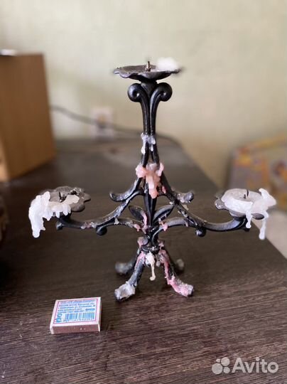 Подсвечник СССР чугун Каслинское литье Винтаж