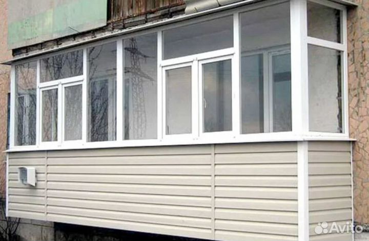 Остекление раздвижное с отделкой