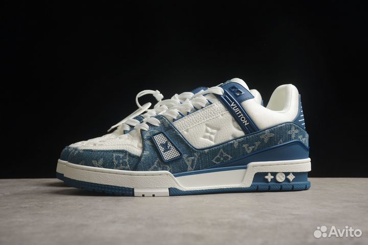 Louis Vuitton LV Trainer Monogram Denim White Blue