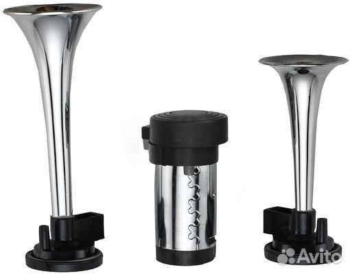 Сигнал звуковой 12 В 2 трубы хром HR-02 AVS