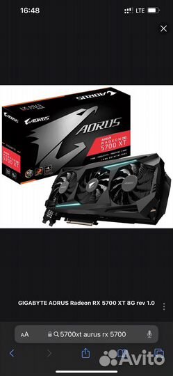 Видеокарта rx5700xt