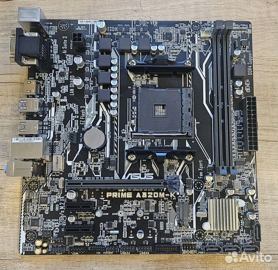 Б/у Мат.плата AM4 asus prime A320M-K, 2xDDR4