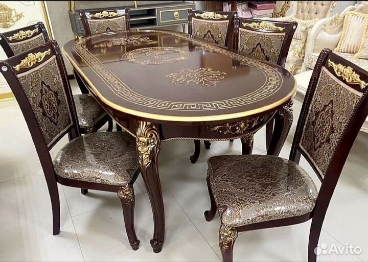 Комплект стол 200-240-100 +6стульев Роза в Курске
