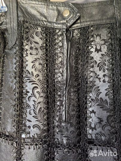 Кожаная юбка натуральная 50