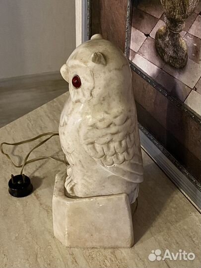 Сова. Фигурка антикварная. Светильник