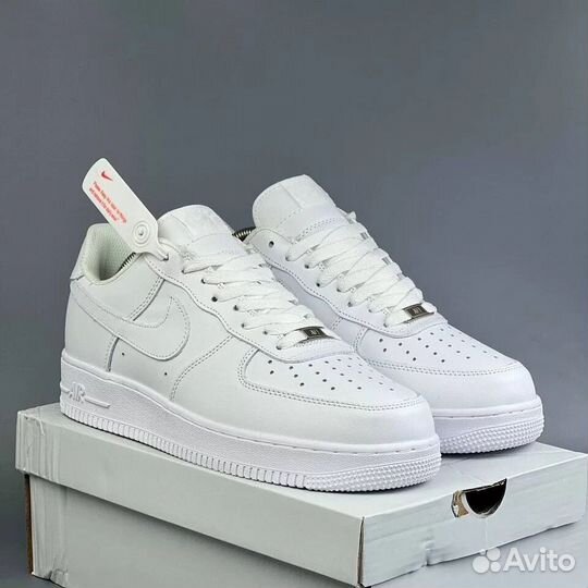 Nike Air Force 1 Low White с мехом
