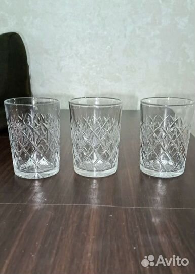 Хрустальные стаканы 3 шт, стаканы для виски 5 шт
