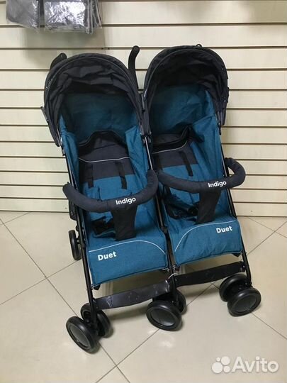 Коляска-трость для двойни Indigo duet