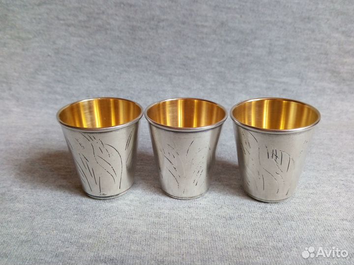 Стопка коньячная серебро 875 пробы Баку 1972