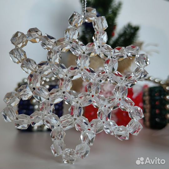 Новогодние украшения из бусин