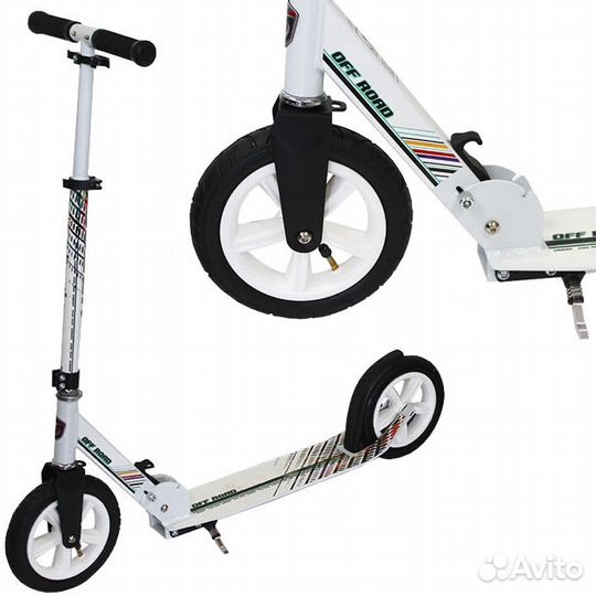 Самокат с надувными колесами до 120 кг