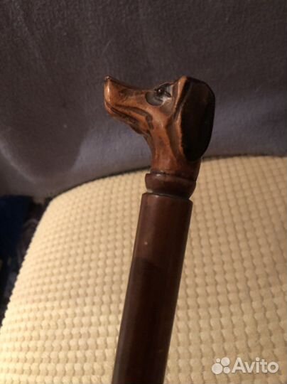 Старинная Ложка для обуви Собака.Дерево