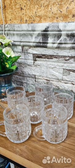 Хрустальные кружки СССР бу 6 шт