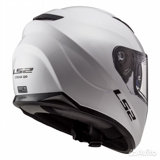 Мотошлем LS2 FF320 stream EVO Solid белый