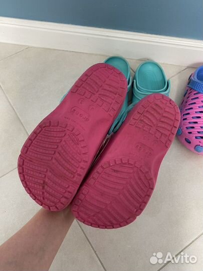 Шлепки тапки оригинал Crocs сабо j2 и j3 3 пары