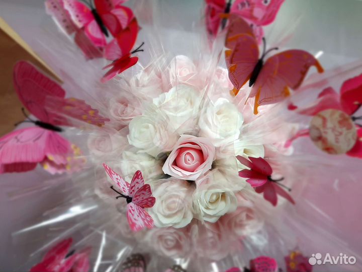 Букеты из мыльных роз