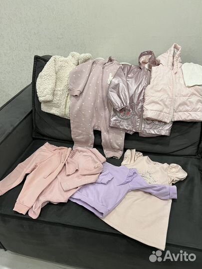 Большой пакет вещей 74-80-86 на девочку