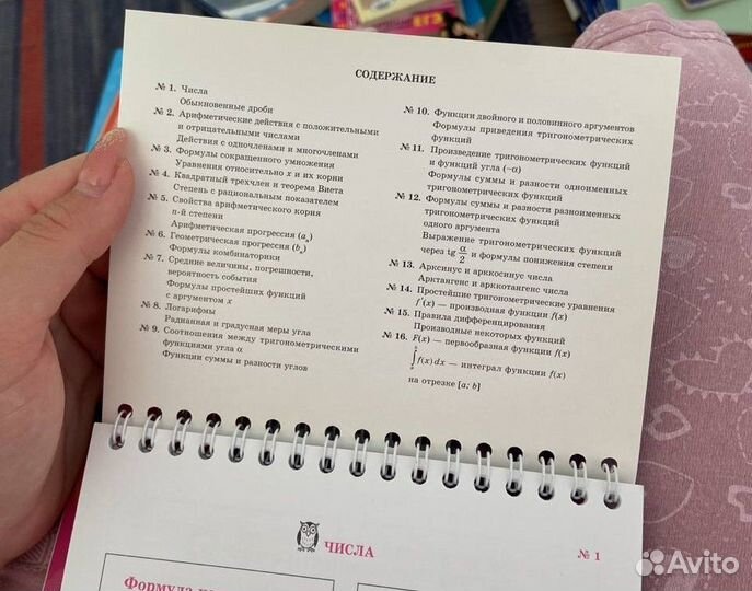 Книжки с формулами по химии и математике