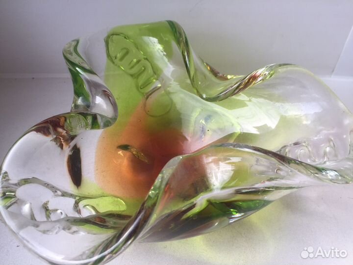 Ваза пепельница богемское стекло