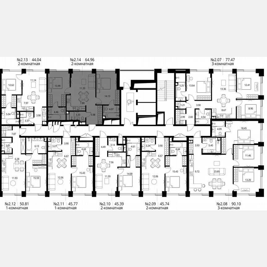 2-к. квартира, 65 м², 2/10 эт.