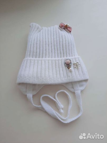 Шапка для девочки демисезонная 44-46