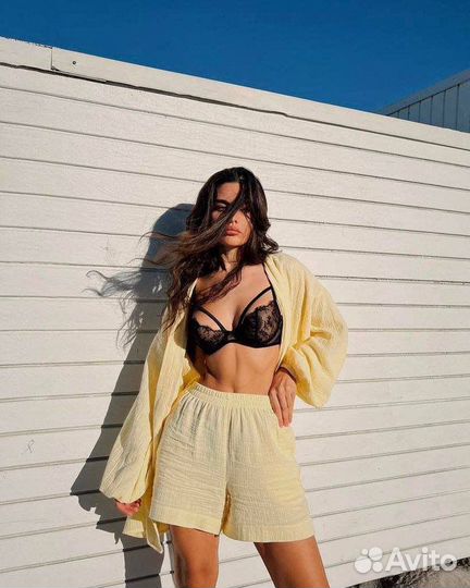 Женский костюм летний из муслина с шортами