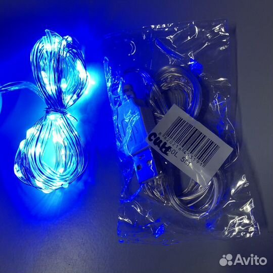 Гирлянда нить 5м капли росы работает от USB