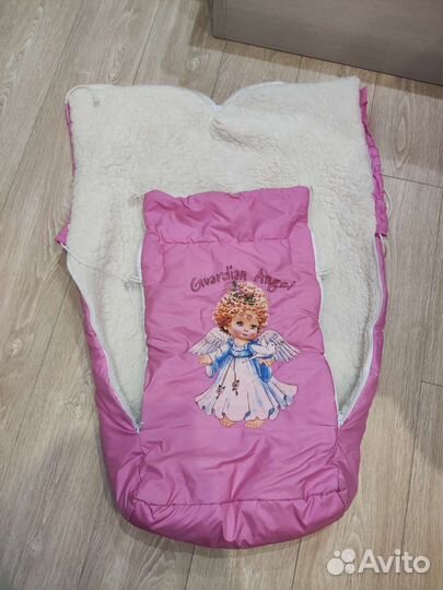 Зимний конверт в коляску на овчине