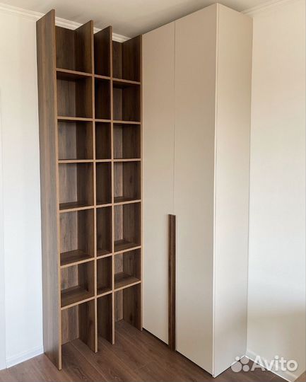 Шкаф, письменный стол на заказ Д418 Эггер Крем беж