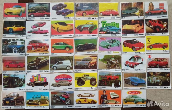 Вкладыши от жвачки turbo