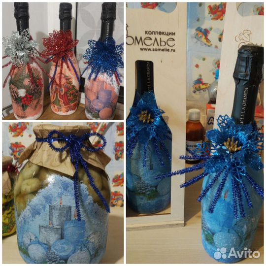 Декупаж, оформление новогодних подарков