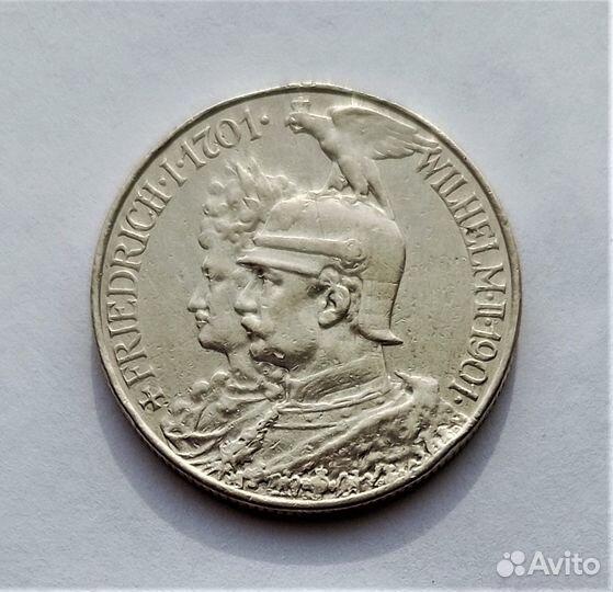 Пруссия (Германия) 2 марки 1901 г. / серебро