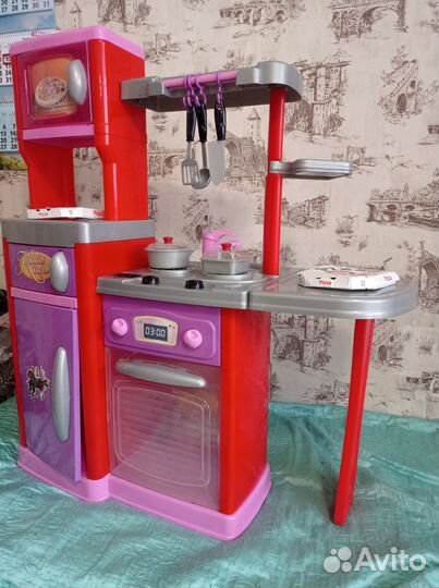 Детская игровая кухня с посудкой, едой и техникой