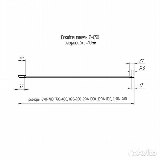 Душ. Стенка RGW 120x200 Хром 352253112-11