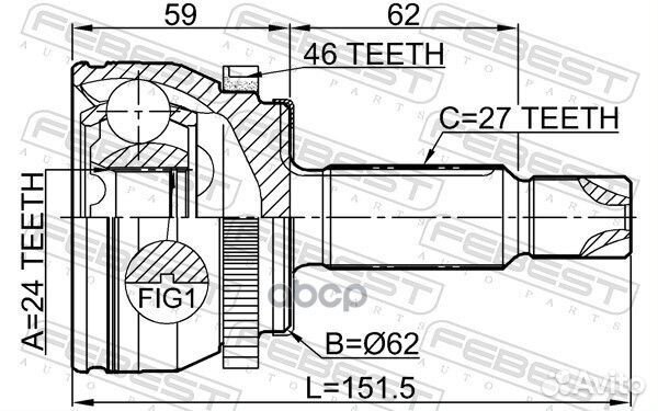 Шрус наружный 1210-CRE20A46 Febest