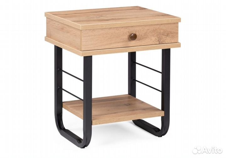 Тумба прикроватная Малгома черная - дуб вотан