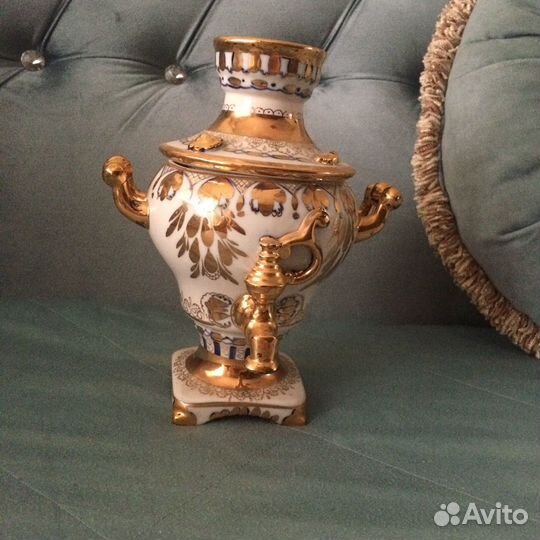 Самовар фарфоровый гжель СССР