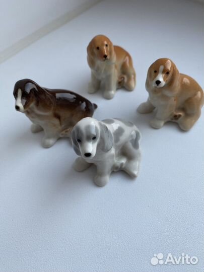 Фарфоровые статуэтки собак спаниель лфз