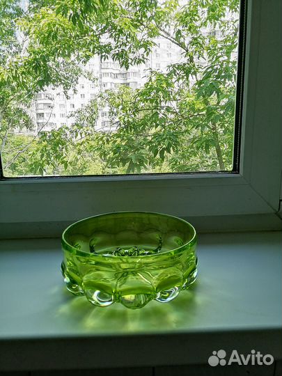 Салатник цветное стекло СССР