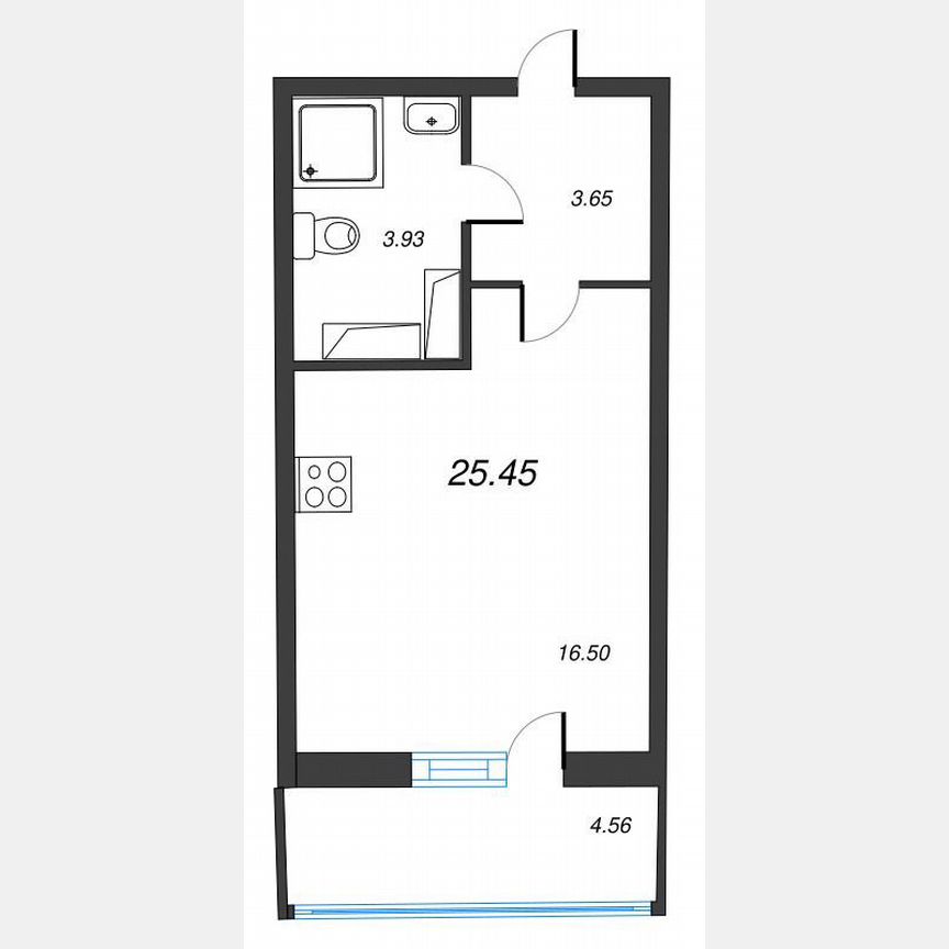 Квартира-студия, 28,6 м², 14/22 эт.