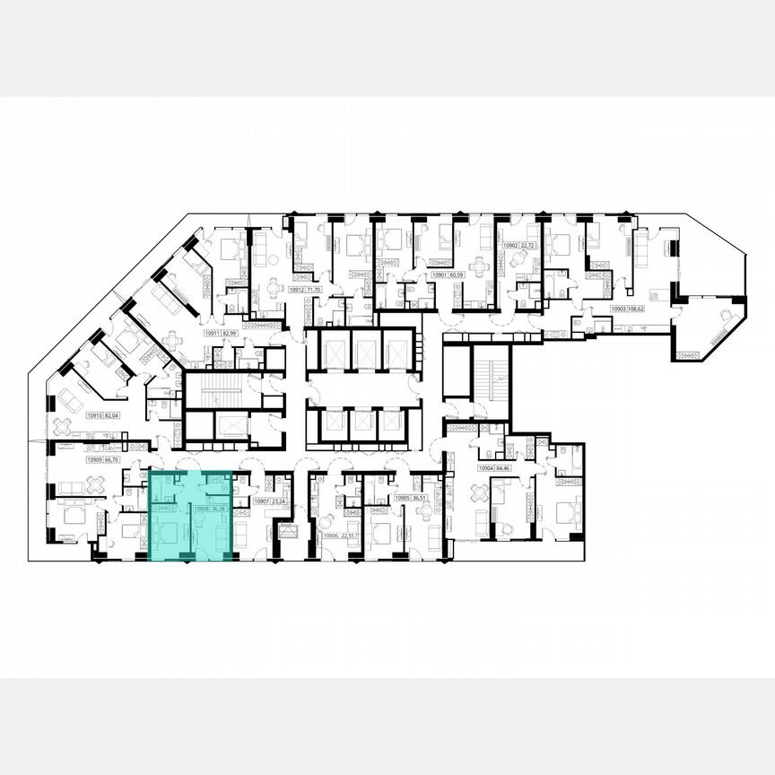 1-к. квартира, 36,1 м², 9/55 эт.