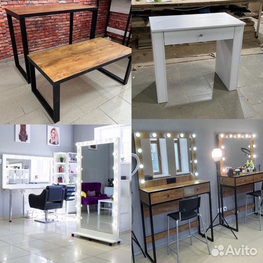 Гримерное зеркало с лампочками