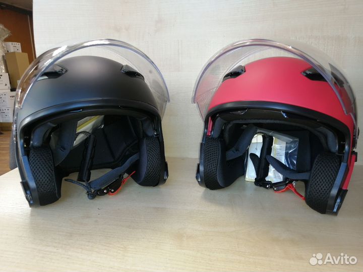 Мото шлем открытый с двойным визором