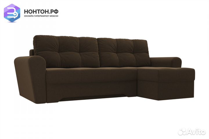 Диван угловой еврокнижка Амстердам микровельвет ко