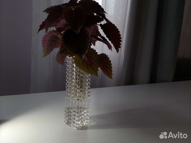 Ваза прозрачное белое стекло СССР